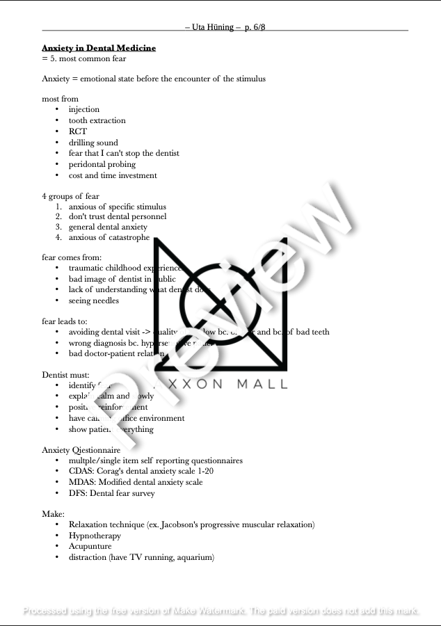 Psychology Summary by MDDr. Uta Hüning