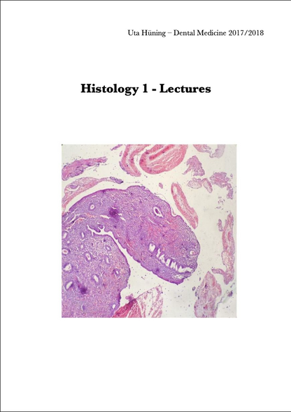 Histology 1 Notes by MDDr. Uta Hüning