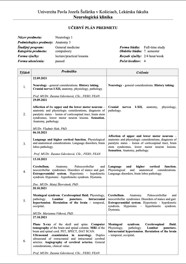 Full Neurology (According to Lectures) by MUDr. Jeries Silbak