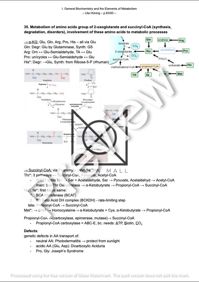 I. General Biochemistry and the Elements of Metabolism