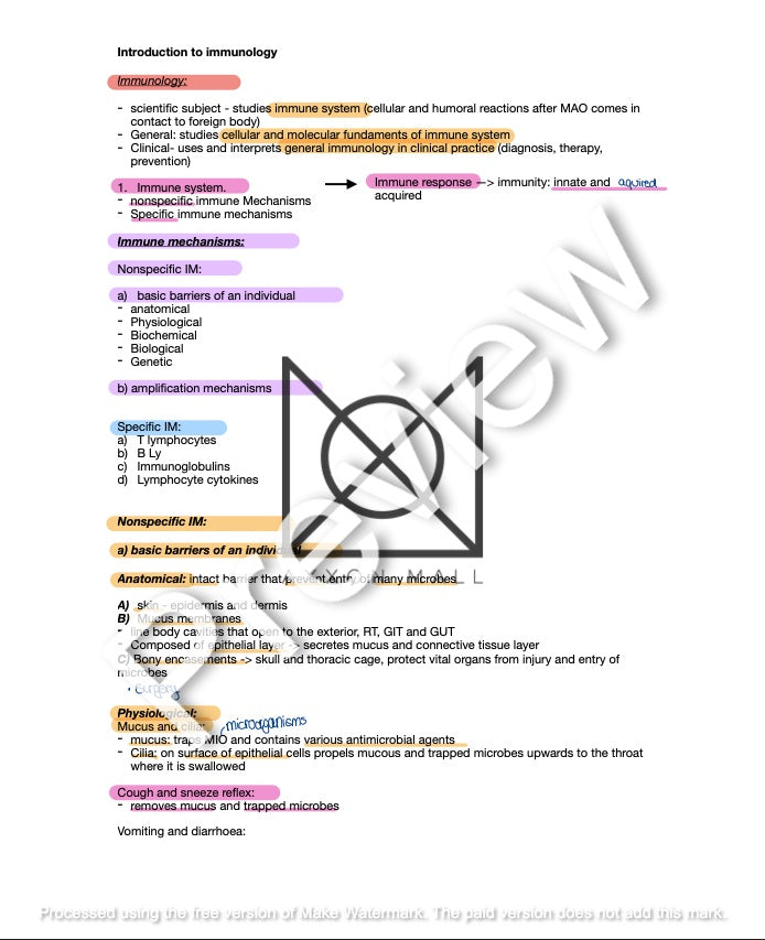 Immunology Lecture Summary by Rosa Weiß