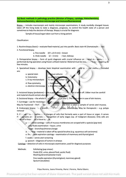 Pathoanatomy Class Notes