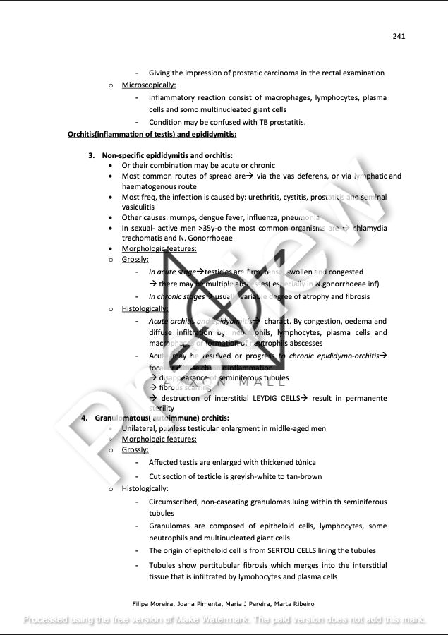 Pathoanatomy Class Notes