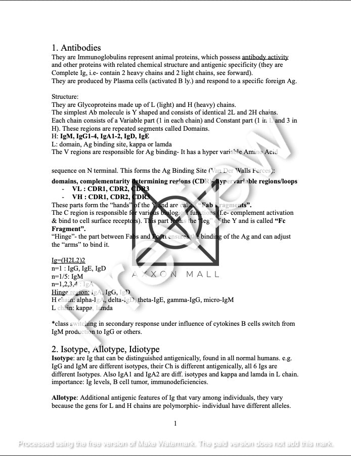 Immunology Classroom Notes