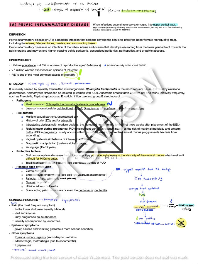 Notes for Gynaecology State Theoretical QS