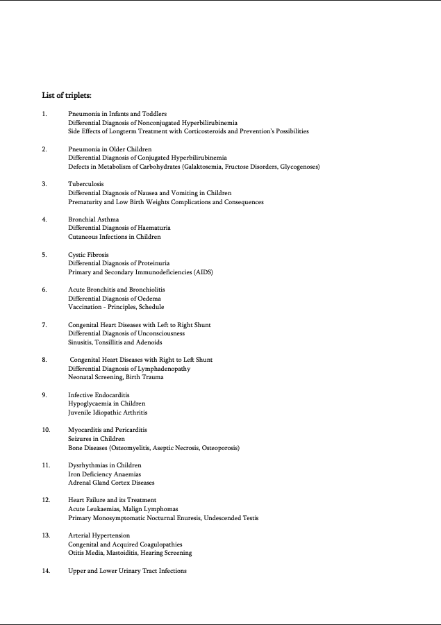 Paediatrics State Exam UPJS 2022/23