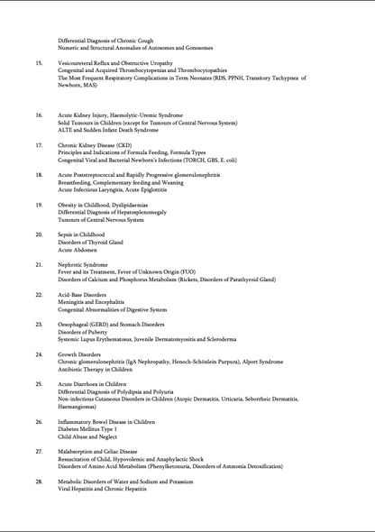 Paediatrics State Exam UPJS 2022/23